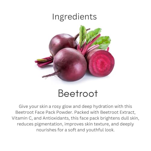 Image of Khadi Beetroot Face Pack Powder 100g | For Dullness, Acne & Anti Aging | Glowing & Brightening | Pure, Natural & Ayurvedic | Removes Durt & Impurities | Face Pack for Men & Women