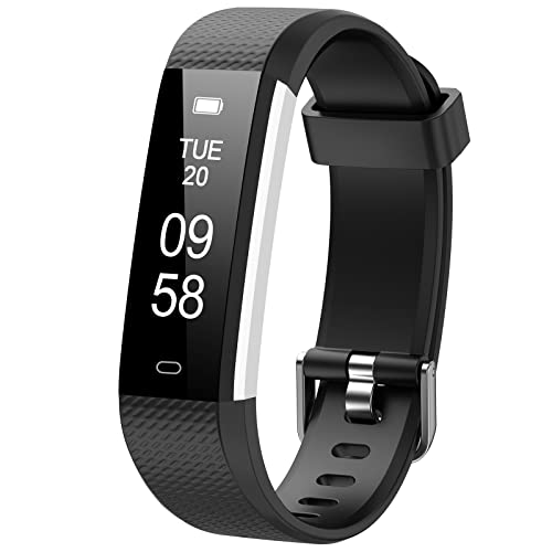 Kummel Fitness Tracker for Women Men, Heart Rate Monitor Slim Activity Tracker with Pedometer Step Calorie Counter Sleep Tracker IP67 Waterproof Fitness Watch, Black