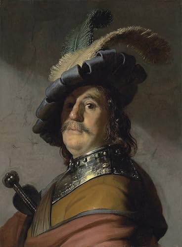 Toile un homme au gorgerin Rembrandt affiche 60x90cm déco
