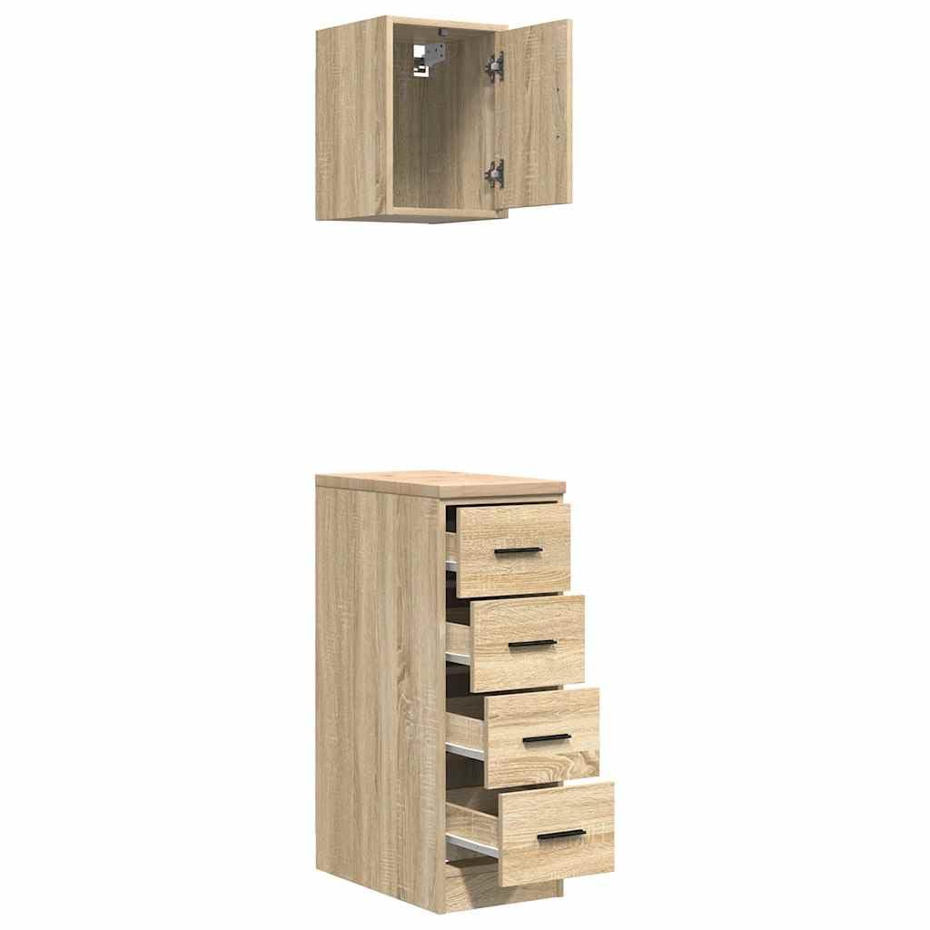 Armoires de Garage 2 pcs chêne Sonoma Bois d'ingénierie,Entreprise & Industrie,Stockage Industriel,Armoires industrielles,27.5 kg-3328316