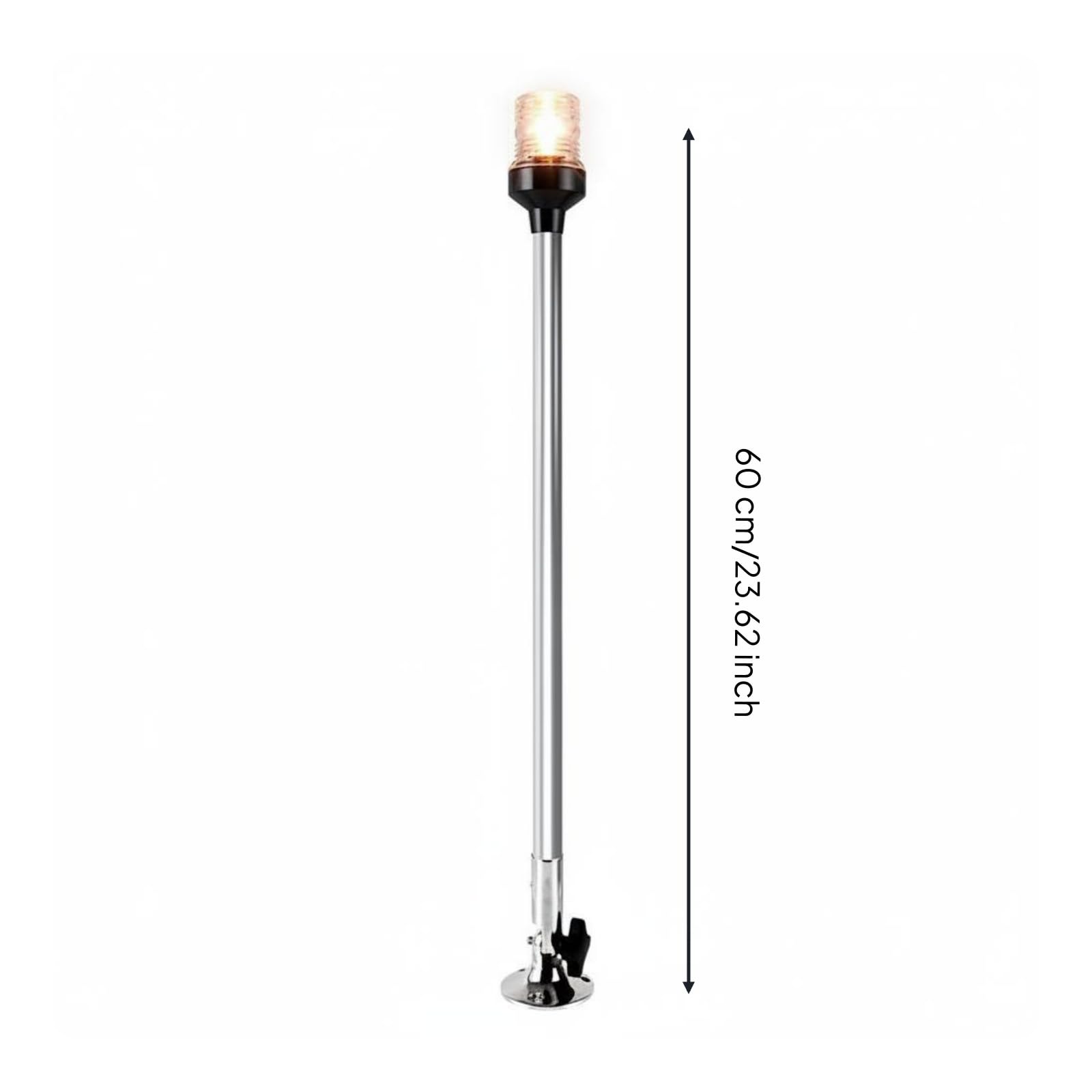 Luce di Navigazione a LED 12V Luce Laterale Nautica Lunga Durata Lampada di Bordo Marina per Armatori, 600 Mm, Base Regolabile In Acciaio Inossidabile