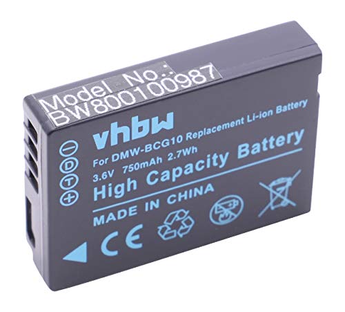  Batteria LI-Ion (Ion Litio) per PANASONIC. Adatto per: Lumix DMC-TZ20, DMC-3D1 ecc. Questa batteria è equivalente all\'originale: DMW-BCG10 / DMW-BCG10E