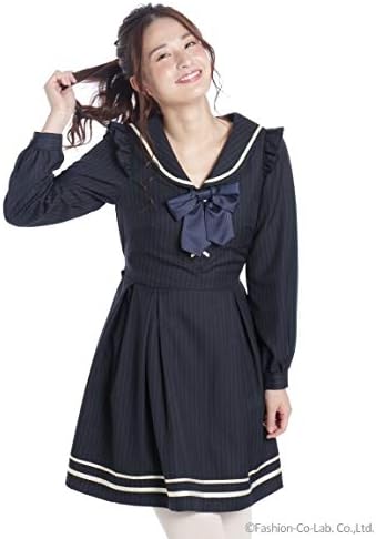 Amazon Co Jp Secret Honey シークレットハニー 長袖セーラーカラーワンピース コン M 服 ファッション小物