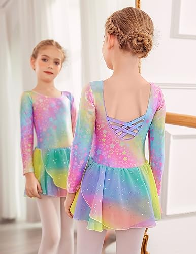 Image of Arshiner Kids Girls Classic Long Sleeve Leotard Dance Ballet Dress