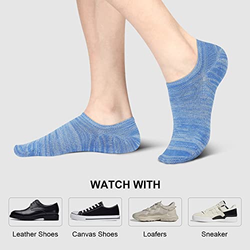 wernies No Show Socks Men, Low Cut Ankle Short Casual Cotton Socks with Non Slip Grips 6-10/11-13