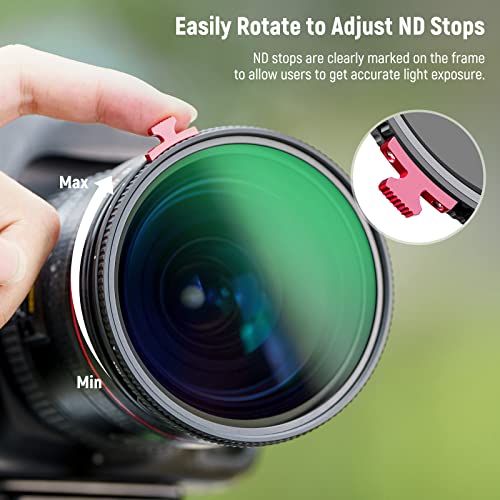 NEEWER 72mm 2 in 1 Variable ND + Black Diffusion 1/4 Filter for Mist Cinematic Effect, HD Multicoated Adjustable Neutral Density ND2-32 Effect Filter, No X Cross - image 6