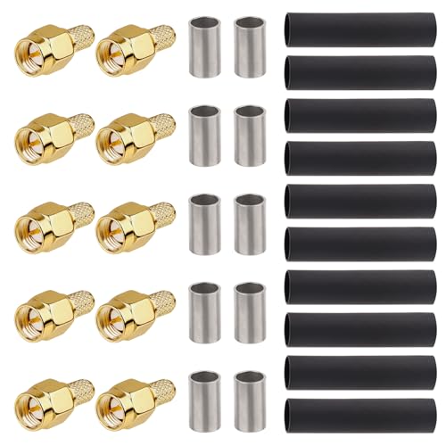 MOOKEERF Conector SMA Macho Crimp Pack 10 miniatura 1