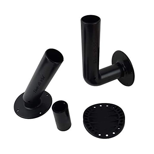 Dock-A-Rod Bundle Includes (1) 90 Degree Fishing Rod Holder (1) 60 Degree Fishing Rod Holder (1) Adapter Mount for Round Dock Post (1) Flag Pole Adapter Insert Made in USA