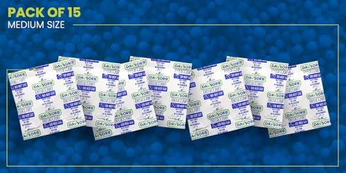 Image of DAVSORB Dehumidifier Room Moisture Absorber, Pack of 15-50gm Medium Size Sachets (15x50=750gm) for Home, Washrooms, Wardrobes, Storage Areas & Shoe Racks; Fights Excess Moisture & Prevents Moulds