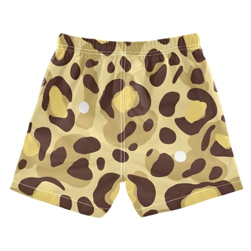 Boys Swim Trunks Yellow Leopard Print Cheetah Toddler Swim Shorts Beach Board Shorts Swimsuit3