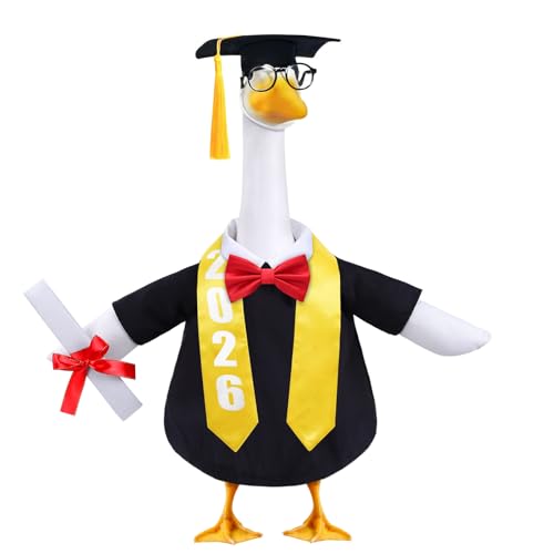 Celltestria Graduation Goose Outfits Black Graduation Porch Goose Costume Congrats Grad Cap Gown Stole Goose Clothes for 23 Geese Outdoor Patio Yard Lawn Garden Art Decoration