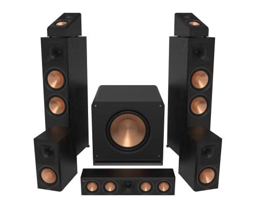 Image of Klipsch 5.1.2 Ebony System - Model RP-8000F II, RP-404C II, RP-600M II, RP-500SA II, RP-1600SW