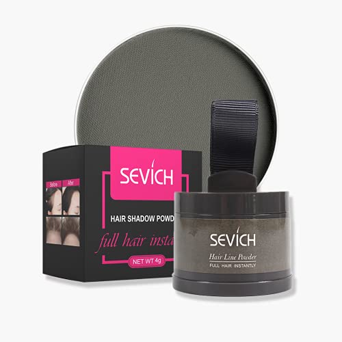 Instantly Hairline Shadow - Sevich Hairline Powder, Quick Cover Grey Hair Root Concealer, Eyebrows & Beard Line, Hair Root Touch Up For Thinning Grey Hairline, Windproof&Sweatproof, Grey #TOP5