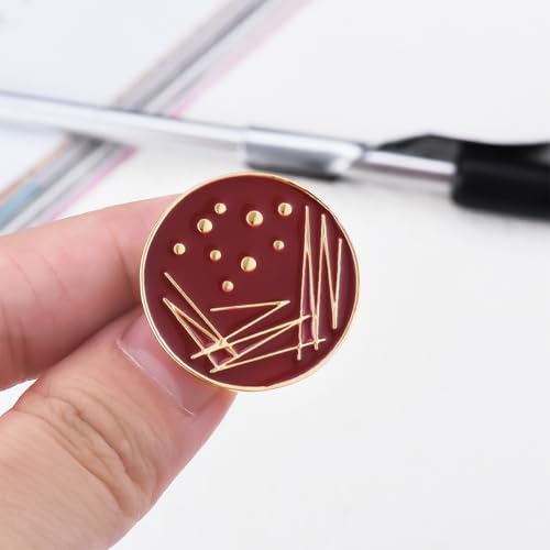 Image of Dr's gift Bacterial Petri Dish Enamel Brooch Lapel Badge Pin for Backbag Hat Science Lab Jewelry for Microbiologists Biology Students Researchers Gift