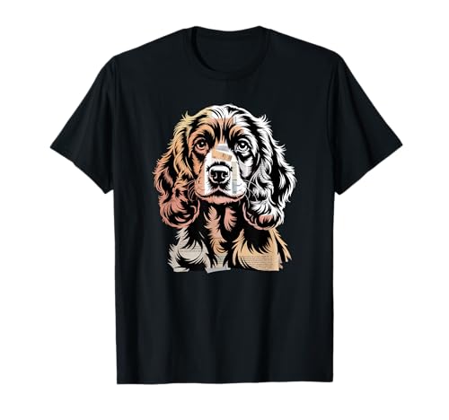 Newspaper Art English Cocker Spaniel T-Shirt