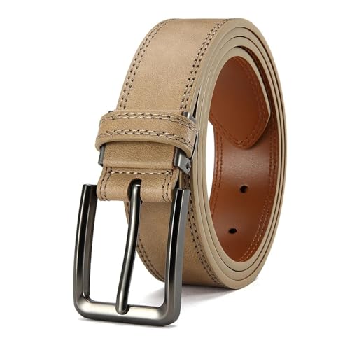 Genuine Leather Men's Belt - Long & Large With Pin Buckle & Metal Automatic Buckle