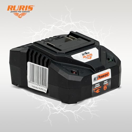 RURIS POWER FOR NATURE Ladegerät 24E – schnelles und sicheres Laden der Akkus – Eingangsspannung 200 – 240 V – Ausgangsspannung 20 V – Ausgangsstrom 1,8 A