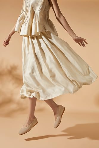 Image of VIVAIA Margot Walker Women's Flats Lightweight Square Toe V Cut Ballet Flats Comfortable Casual Water Repellent Walking Flat Shoes