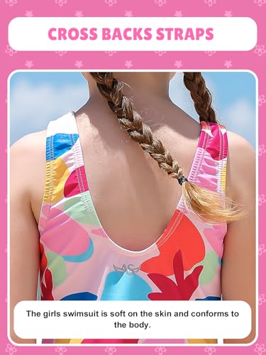 Image of Angel season Girls Swimsuits Kids Bathing Suit One Piece Swimwear with UPF 50+ Cute