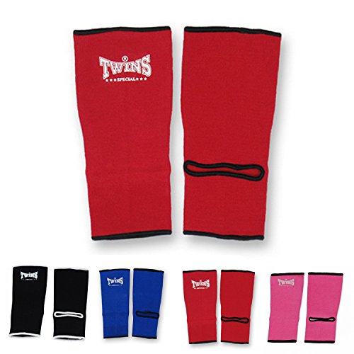 Twins Special Ankle Guard Support Protector AG Color Black, Blue, Red, Pink, Size M, L for Protection in Muay Thai, Boxing, Kickboxing, MMA (Red, M)