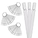 Beauticom 150 Clear Acrylic False Tip Sticks with Metal Ring Holders Fan-Shaped Nail Art Display Chart Practice Tips Tool - 150 Tips