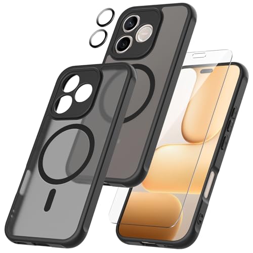 WQRTYJK Magnetic for Honor 400 Pro with 1 Film Screen Protectors Black