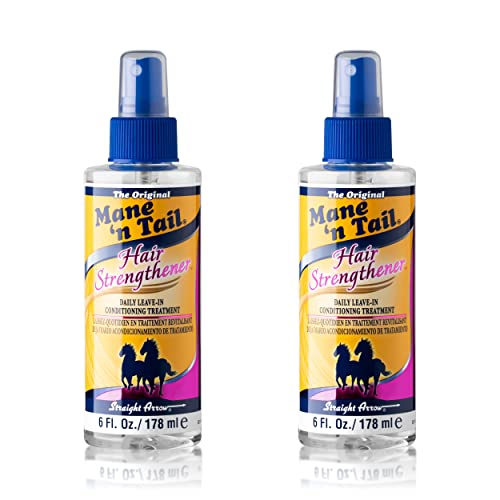 Mane n Tail Hair Strengthener 6oz 2 Pack Daily Leave-In Conditioning Spray for Stronger Healthier Hair Fortifies Nourishes & Protects from Heat & Styling Damage Alcohol-Free Formula
