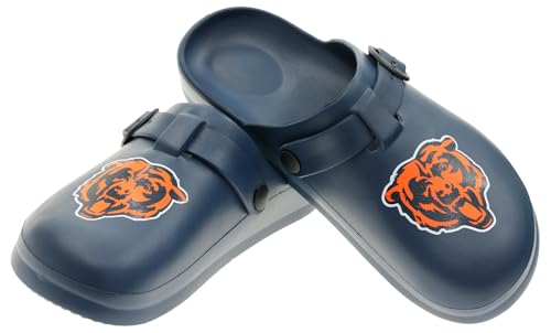 FOCO Open Back Buckle Clog Comfortable Slip-On Sandals for NFL Fans Chicago Bears Large