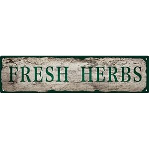 Vintage Tin Sign Retro Metal Fresh Herbs Signs for Home Decor Stylish Wall Art Plaques Gift for Home Bathroom Kitchen and Gothic Wall Decor in Every Room 16×4 in