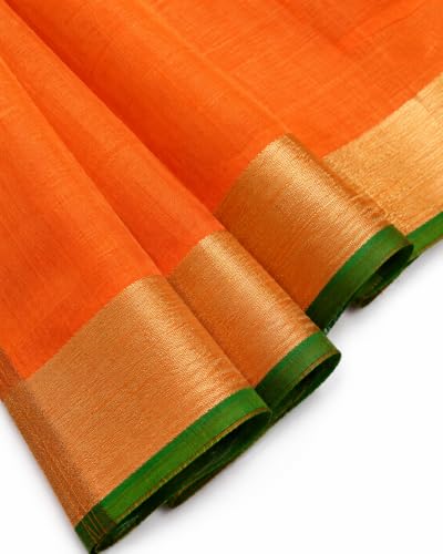 Image of HAIDER ALI AND SONS Grey Cotton Linen Saree for Women | Soft Linen Slub Blend Saree with Running Blouse Piece | Lightweight Handloom Style Saree | Office, Casual, Party & Festival Wear