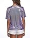 andy & natalie Women's Shiny Top Holographic Metallic Shirt Shimmer Sparkles Glitter Blouse