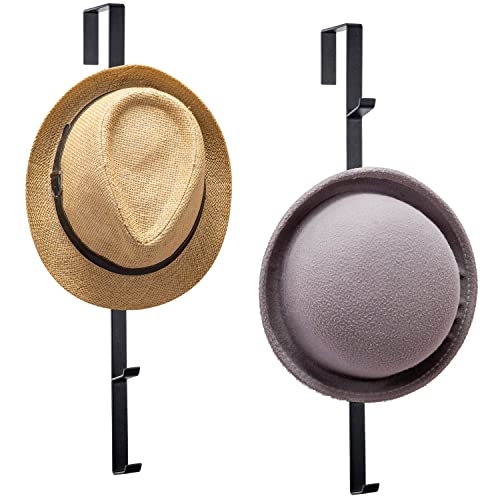 Mygift Black Metal Over The Door Hooks Heavy Duty Hanger For Hats, Coat, Scarf, And Purse, Door Hanging Rack With 5 Hooks, Set Of 2 #TOP3