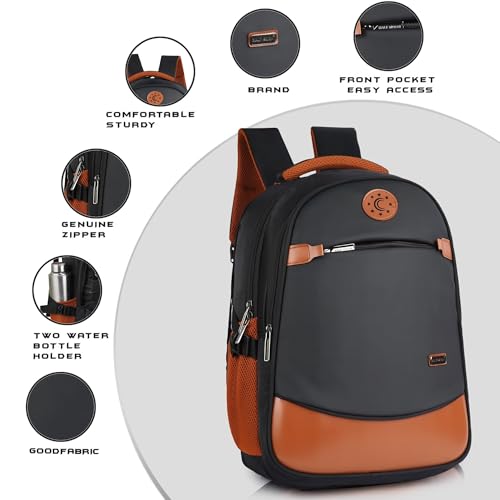 Image of Half Moon 35L Laptop Backpack for Men & Women 15.6 inch Laptop BagBack Travel Bag, Laptop Bags for Men Office Use, College, & School Bag, with Rain Cover, Water-Resistant Anti-Theft Pocket