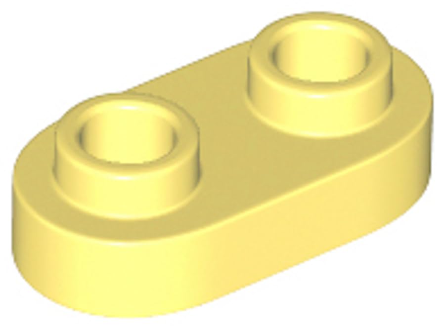 LEGO Round Plate 1 x 2 with Open Studs, Part 35480 (Bright Light Yellow, 10, Bricks) — image 1