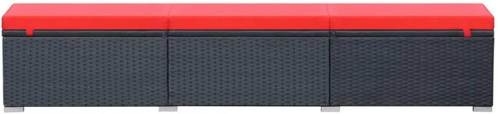 Sun Lounger with Cushion,Outdoor Lounge Chairs,Outdoor Daybed,Garden Sunlounger,Sun Lounge Bed,Sunbathing Recliner,Easy to Assemble,Both Sides Adjustable,for Beach,Patio,Backyard, Poly Rattan Black