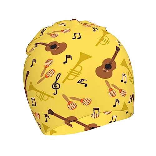 Rqzwdq Trumpet Musical Instrument Pattern (1) Kids Beanie Hats Warm Knit Beanie Cap Skull Caps Gifts Decor for Boys Girls White