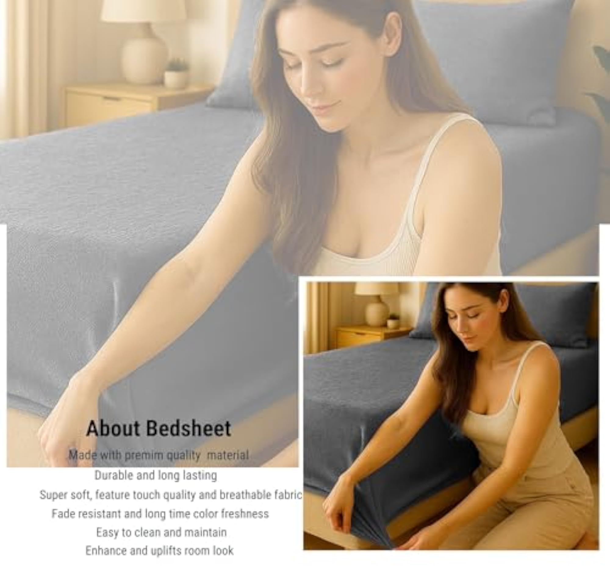 Luxury Warm Winter Elastic Fitted Bedsheet with Pillow Covers