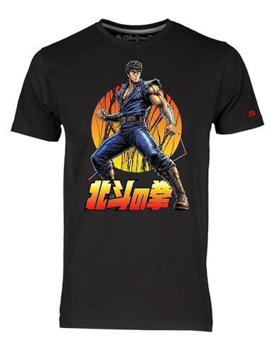 Blasfemus T-Shirt Uomo Kenshiro, Cartoni Animati Anni 80, Manga Anime Giapponesi Hokuto No Ken (M, Nero)