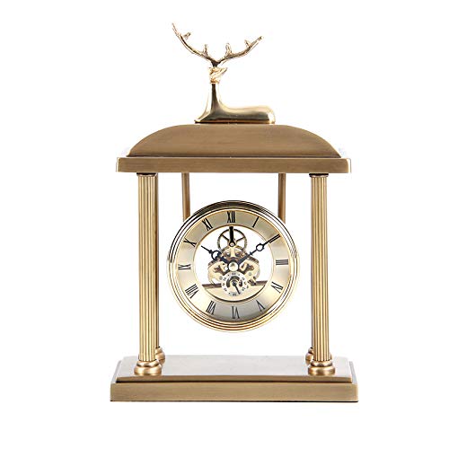 SXSYZZCL statue, Large Size Metal Alloy Clock with Living Room TV Desk Decoration Clock Ornaments Best Gift,No.1