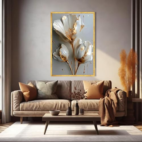 Tableau sur toile d'art mural de prestige aux finitions dorées - 2