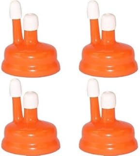 THORIUM Carboy Cap 3, 5 & 6 Gallon, Blow Off Hood with Caps, Orange Silicone with Breathable Thermometer Spouts, 4 Pack Size