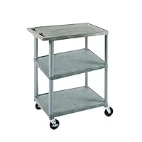 neoLab Rollwagen 3 Etagen mit 4 Lenkrollen, Lichte Höhe 16/45 cm, Gelb/Grau, 46 cm x 61 cm x 86 cm