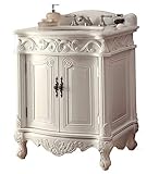 Benton Collection 27' Hayman Antique White Classic Style Old Fashioned Bathroom Vanity BC-2917W-AW-27