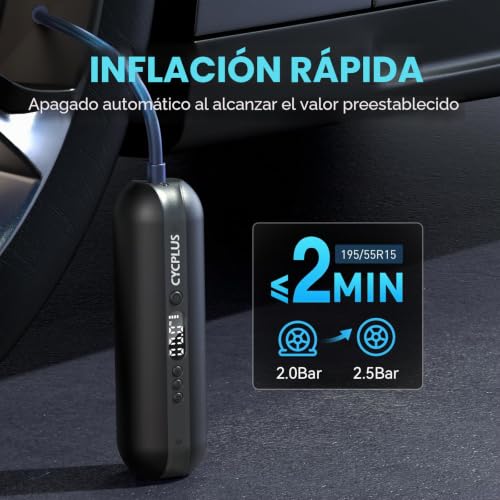 Bomba de aire 150PSI compresor eléctrico portátil e inflador de neumáticos recargable 2