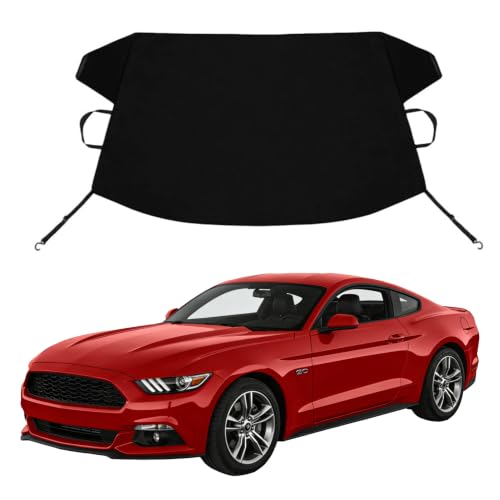 Image of Mustang Custom Windshield Cover for Ice and Snow for-d Mustang Heavy Duty 600D Oxford Fabric Windshield Protector Fit Waterproof Frost Snow Cover Winter Car Accessories