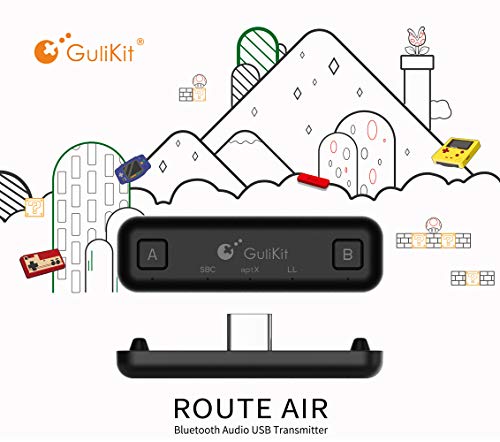 Gulikit Route Air Bluetooth Audio Usb Adapter Transmitter For Nintendo Switch & Lite Ps5 Ps4, Usb-C To A Wireless Connector, Easy To Connect With Airpods And All Bluetooth Speakers/Headphones(Black) #TOP3