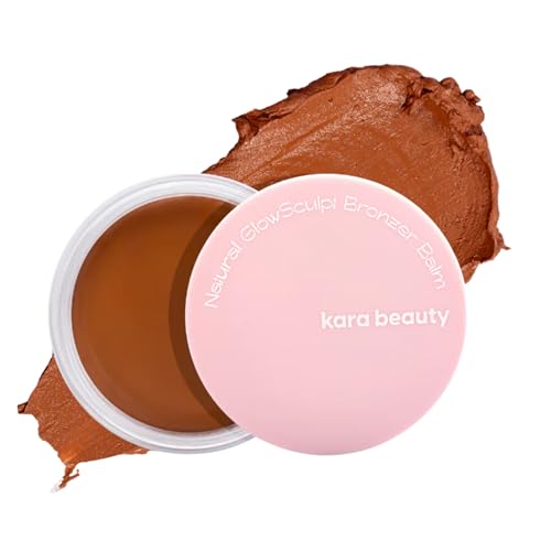 Kara Beauty Natural Glow Sculpt Bronzer Balm with Creamy Buildable Coverage, Hydrating Face Balm with Vitamin E, Lightweight Cream Bronzer for Natural Makeup Look and Sunkissed Glow (Caramel)