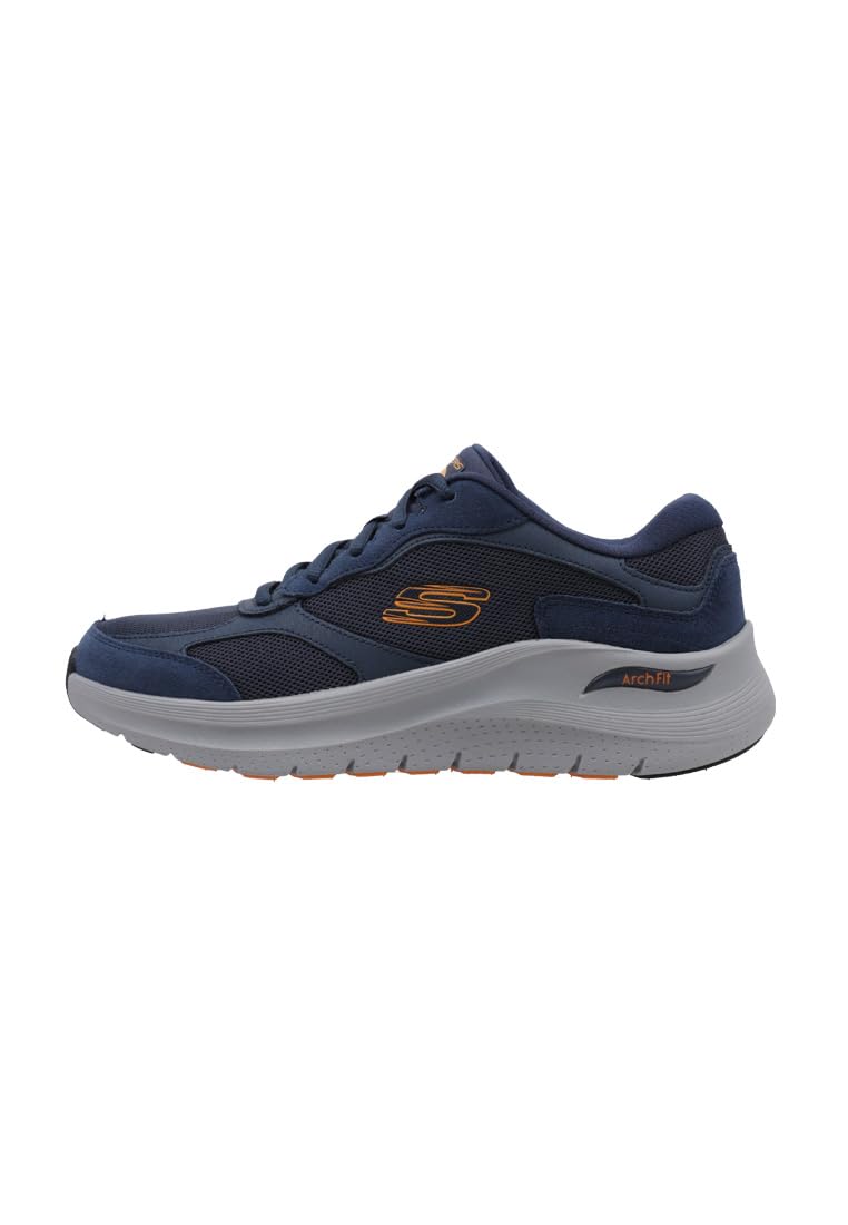 Skechers Sneaker Arch Fit 2.0 Da Uomo, Navy Suede Mesh Duraleather Trim, 43 Eu-image