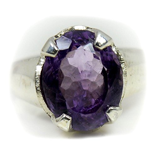 Améthyste naturelle bague argent sterling 925 mixte violette ovale