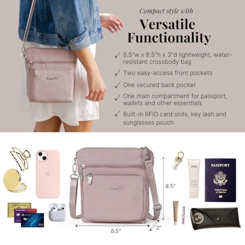 Image of Baggallini Modern Pocket Crossbody Bag for Women, 8.5 inchx8.5 inch Handbag Purse with RFID, Lightweight Water-Resistant
